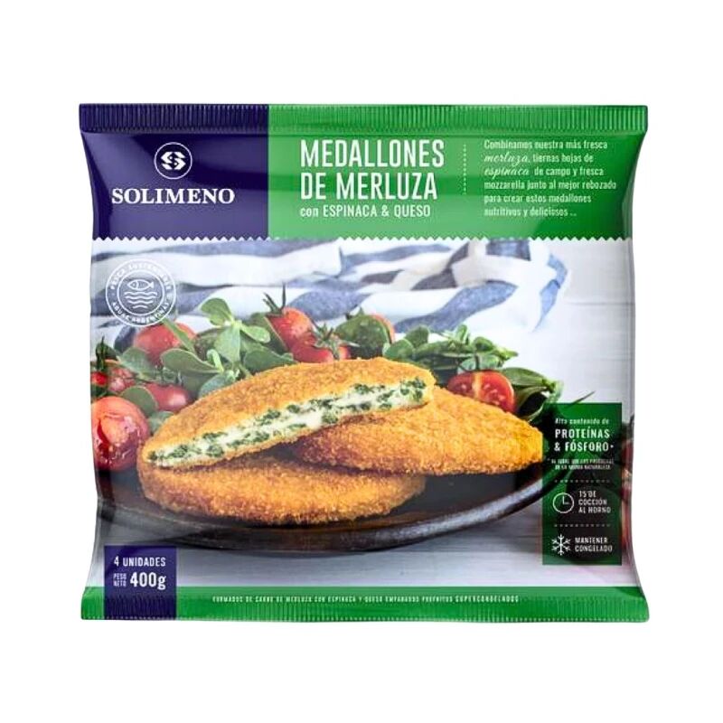 Medallón de Merluza con Espinaca y Queso 4 unidades